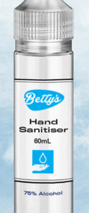 Betty's sanitiser 60ml 75% alcohol